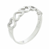 Sterling Silver Polished Open_Heart Eternity Ring